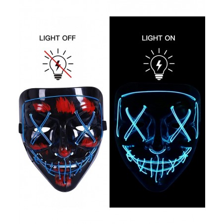 Halloween Mask Light Up Hacker Purge Mask Scary LED Mask for Cosplay Costumes Festival Carnival Party Gifts Kids Men Women $2...