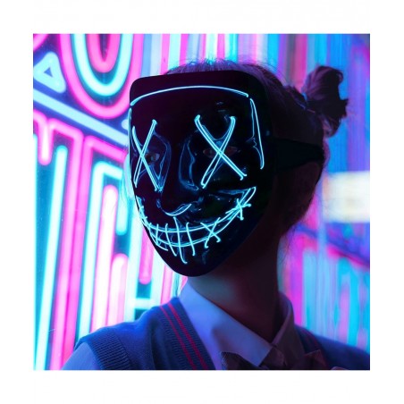 Halloween Mask Light Up Hacker Purge Mask Scary LED Mask for Cosplay Costumes Festival Carnival Party Gifts Kids Men Women $2...