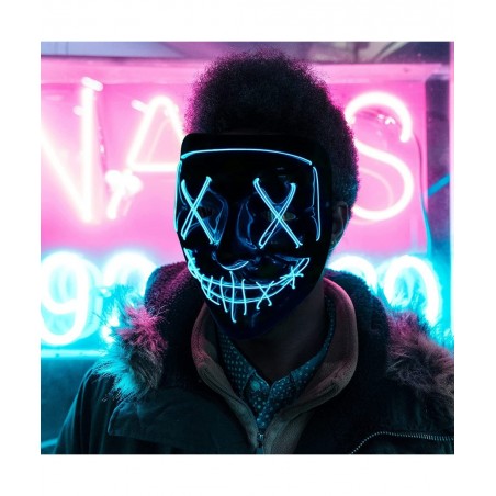 Halloween Mask Light Up Hacker Purge Mask Scary LED Mask for Cosplay Costumes Festival Carnival Party Gifts Kids Men Women $2...