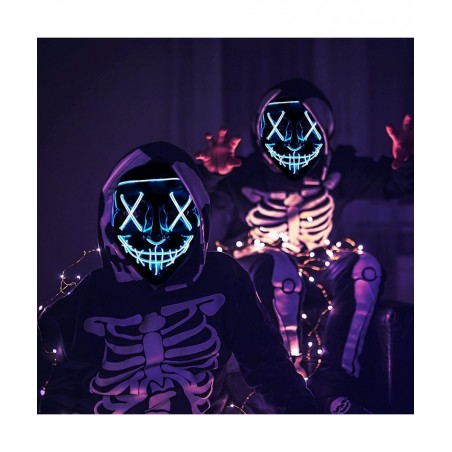 Halloween Mask Light Up Hacker Purge Mask Scary LED Mask for Cosplay Costumes Festival Carnival Party Gifts Kids Men Women $2...