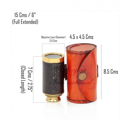 6" Solid Brass Quality Handcrafted Spyglass Telescope Set with Brown Carry Bag to Complete Your Collection $21.59 Children's ...