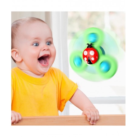 3PCS Suction cup spinner toys for 1 2 Year old boys|Spinning top baby toys 12-18 months|First birthday baby gifts for 1 Year ...