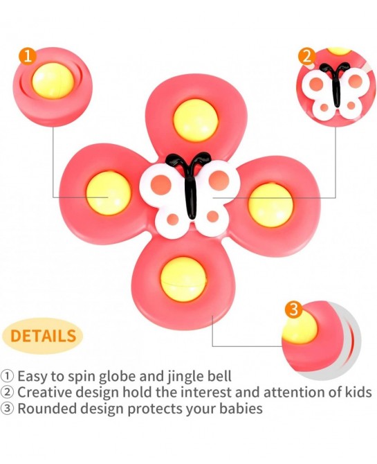 3PCS Suction cup spinner toys for 1 2 Year old boys|Spinning top baby toys 12-18 months|First birthday baby gifts for 1 Year ...