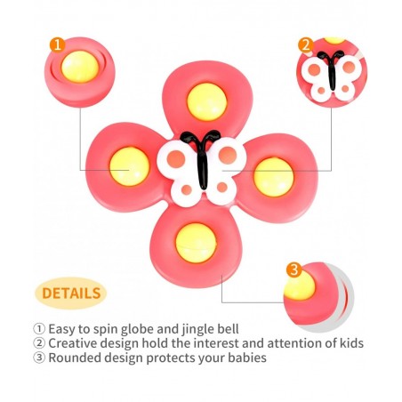 3PCS Suction cup spinner toys for 1 2 Year old boys|Spinning top baby toys 12-18 months|First birthday baby gifts for 1 Year ...
