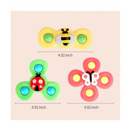 3PCS Suction cup spinner toys for 1 2 Year old boys|Spinning top baby toys 12-18 months|First birthday baby gifts for 1 Year ...