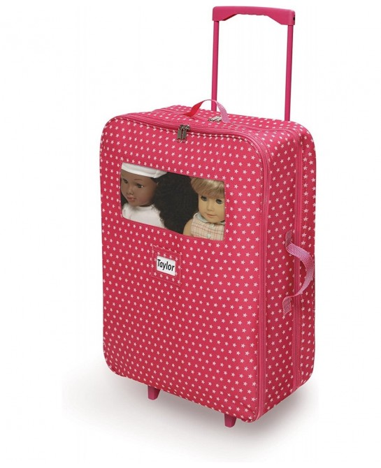 Double Trolley Doll Carrier with Two Sleeping Bags and Pillows (fits18 inch Dolls) Pink/White $63.04 Doll Accessories