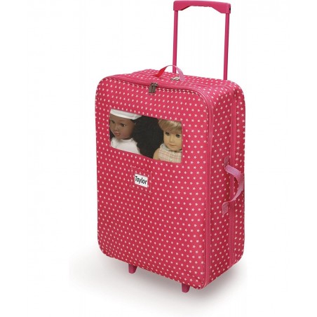 Double Trolley Doll Carrier with Two Sleeping Bags and Pillows (fits18 inch Dolls) Pink/White $63.04 Doll Accessories