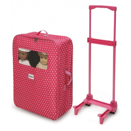 Double Trolley Doll Carrier with Two Sleeping Bags and Pillows (fits18 inch Dolls) Pink/White $63.04 Doll Accessories