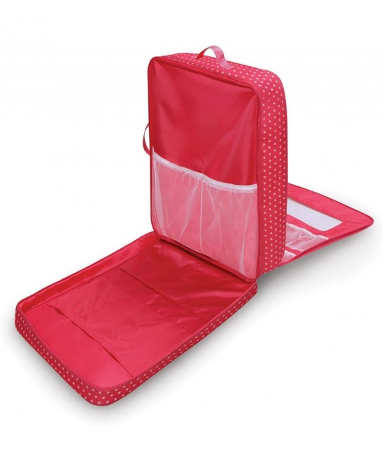 Double Trolley Doll Carrier with Two Sleeping Bags and Pillows (fits18 inch Dolls) Pink/White $63.04 Doll Accessories