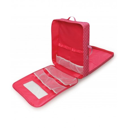 Double Trolley Doll Carrier with Two Sleeping Bags and Pillows (fits18 inch Dolls) Pink/White $63.04 Doll Accessories