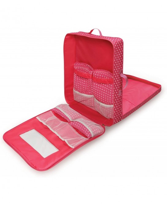 Double Trolley Doll Carrier with Two Sleeping Bags and Pillows (fits18 inch Dolls) Pink/White $63.04 Doll Accessories