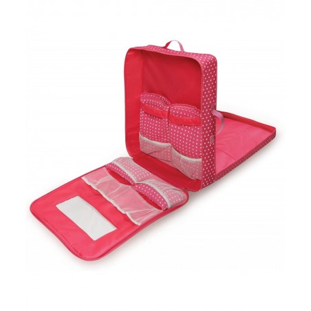 Double Trolley Doll Carrier with Two Sleeping Bags and Pillows (fits18 inch Dolls) Pink/White $63.04 Doll Accessories