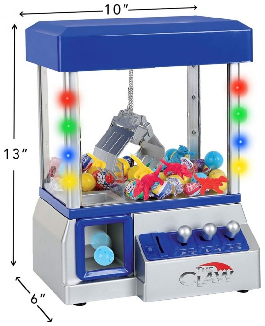 Claw Game Machine-Kids Mini Arcade Grabber- Toy Candy Dispenser Crane Toy Great Gift for Birthday & Christmas -with LED Light...