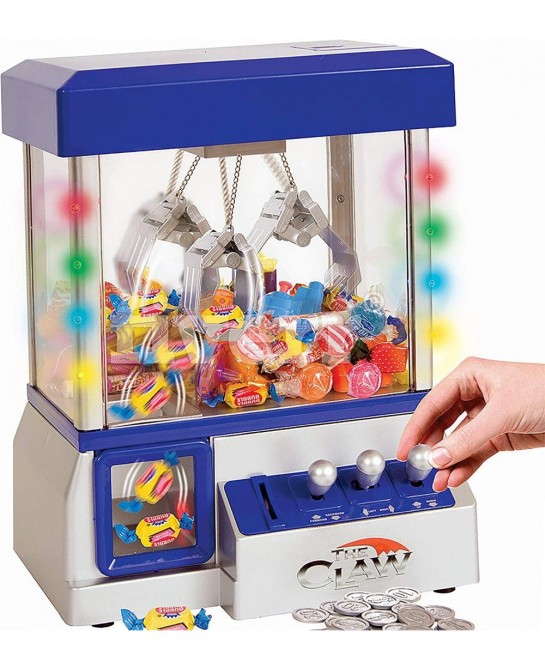 Claw Game Machine-Kids Mini Arcade Grabber- Toy Candy Dispenser Crane Toy Great Gift for Birthday & Christmas -with LED Light...