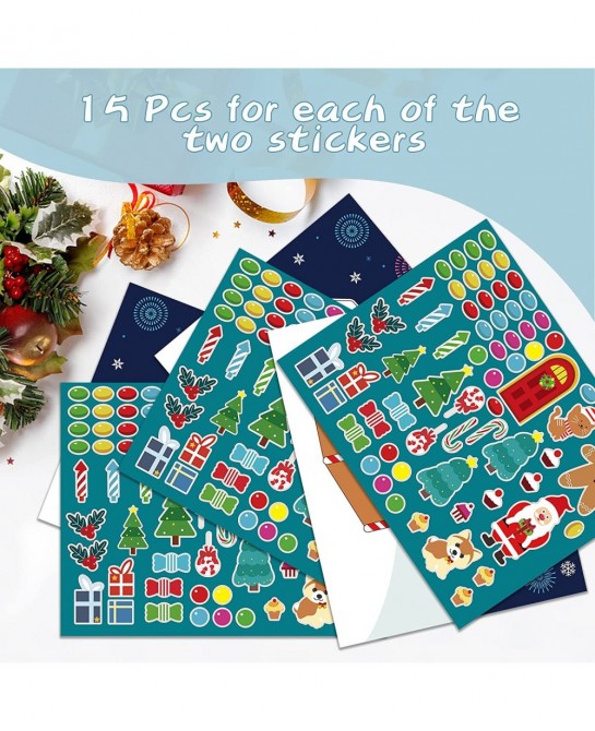 Make a Gingerbread House Stickers for Kids Christmas Party Game Activity Stickers DIY Craft Party Favor Supplies 30 Sheets 15...