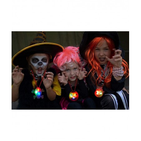 Halloween LED Light Up Neckalce for Kids Adults Flashing Necklace Birthday Party Favors Blinking Soft Rubber Decorations Asso...