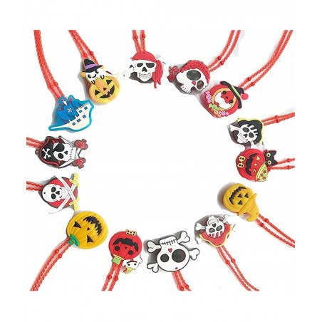 Halloween LED Light Up Neckalce for Kids Adults Flashing Necklace Birthday Party Favors Blinking Soft Rubber Decorations Asso...