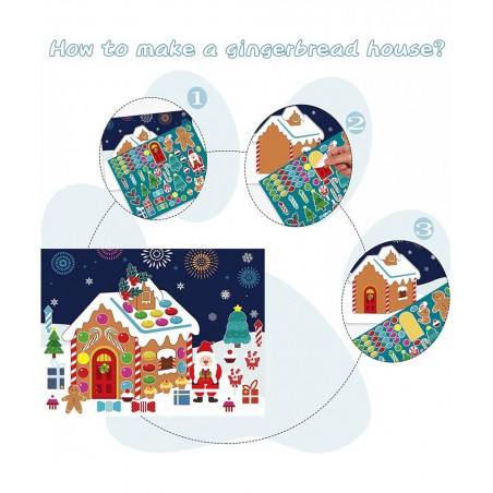 Make a Gingerbread House Stickers for Kids Christmas Party Game Activity Stickers DIY Craft Party Favor Supplies 30 Sheets 15...