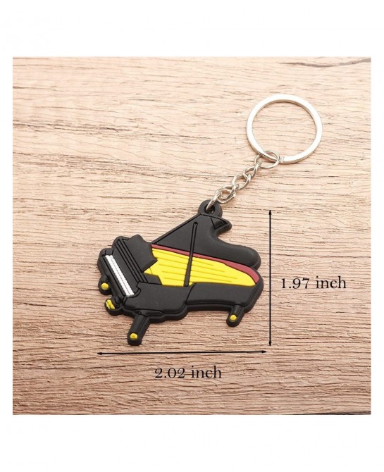 18 Pcs Miniature Musical Instrument Keychains Metal Key Rings with Assorted Creative Rubber Instrument for Music Party Favors...