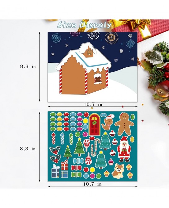 Make a Gingerbread House Stickers for Kids Christmas Party Game Activity Stickers DIY Craft Party Favor Supplies 30 Sheets 15...