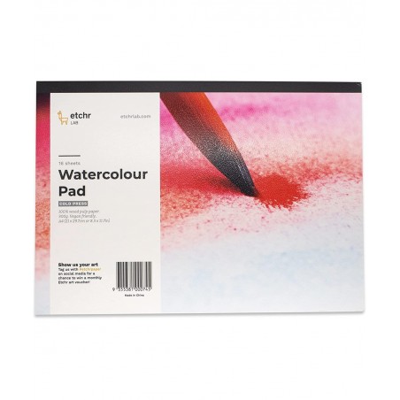 Wood Pulp Watercolor Block - A4 Watercolor Block Cold Press - Watercolor Journal Block - Watercolor Paper 16 Pages - Cold Pre...