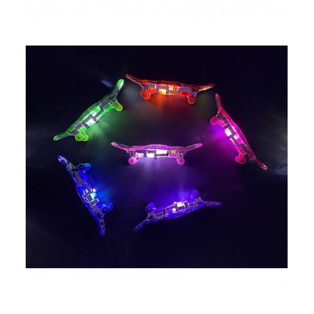 Lighted-Up Finger Skateboards - Finger Board Toys for Kids - Set of 6 Toy - Mini Skateboard Pack 6pcs - Gifts for Children Fi...