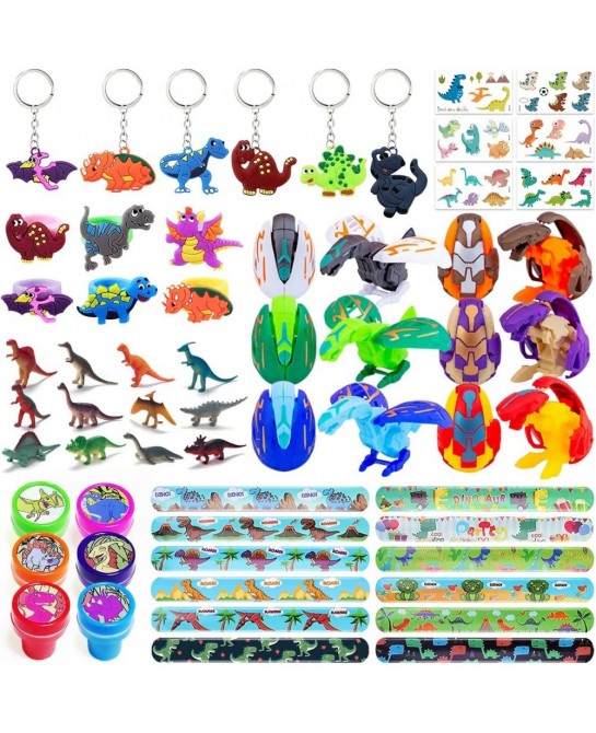 Dinosaur Party Favors for Kids 54Pcs Dinosaur Birthday Party Supplies with Dino Egg Dino Figures Keychains Rings Stamp for Ca...