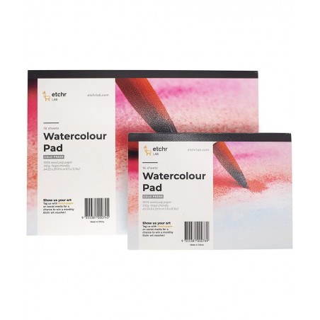 Wood Pulp Watercolor Block - A4 Watercolor Block Cold Press - Watercolor Journal Block - Watercolor Paper 16 Pages - Cold Pre...