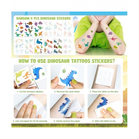 Dinosaur Party Favors for Kids 54Pcs Dinosaur Birthday Party Supplies with Dino Egg Dino Figures Keychains Rings Stamp for Ca...
