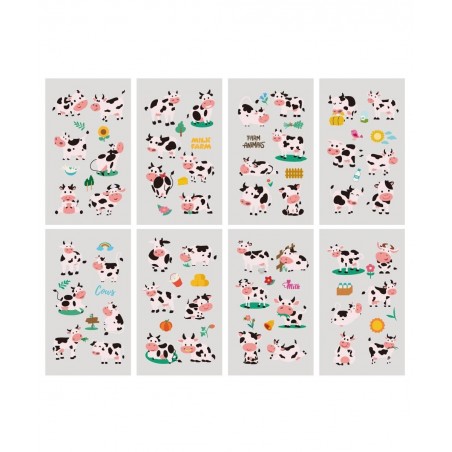 24 Sheets Cow Temporary Tattoos Birthday Decorations Cow Party Favors $17.48 Kids' Party Favor Sets