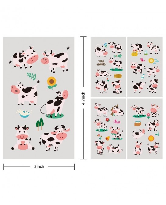 24 Sheets Cow Temporary Tattoos Birthday Decorations Cow Party Favors $17.48 Kids' Party Favor Sets