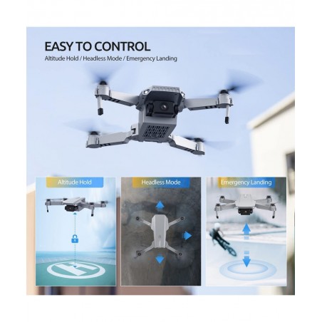 D25 Drone with Camera for Adults 4K UHD FPV Quadcopter Foldable for Beginners with Optical Flow Positioning Headless Mode Han...