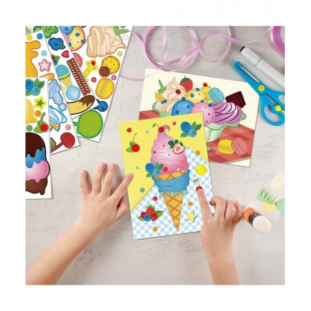 24 Sheets Make Your Own Stickers Ice Cream Party Games Mix and Match Dessert Decals Favor Supplies for Kids DIY Ice Cream Sti...