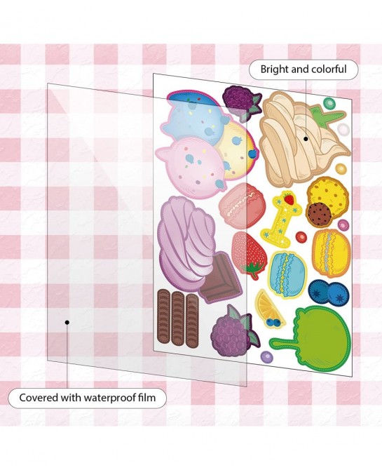 24 Sheets Make Your Own Stickers Ice Cream Party Games Mix and Match Dessert Decals Favor Supplies for Kids DIY Ice Cream Sti...