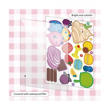 24 Sheets Make Your Own Stickers Ice Cream Party Games Mix and Match Dessert Decals Favor Supplies for Kids DIY Ice Cream Sti...