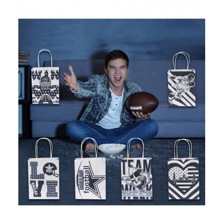 Football Party Supplies Gift Candy Bags for Fans Dallas Birthday Party Supplies Paper Bags with Handle Girls Boys $29.93 Kids...