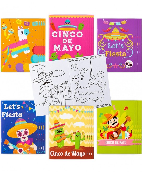 24pcs Mexican Fiesta Coloring Books for Kids Mexico Color Booklet Party Favor Supplies for Cinco De Mayo Party DIY Art Color ...