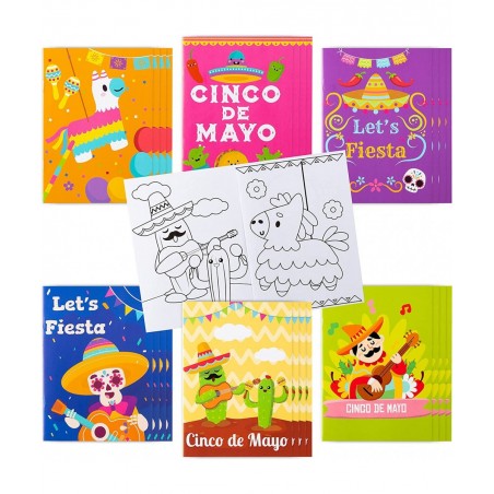 24pcs Mexican Fiesta Coloring Books for Kids Mexico Color Booklet Party Favor Supplies for Cinco De Mayo Party DIY Art Color ...