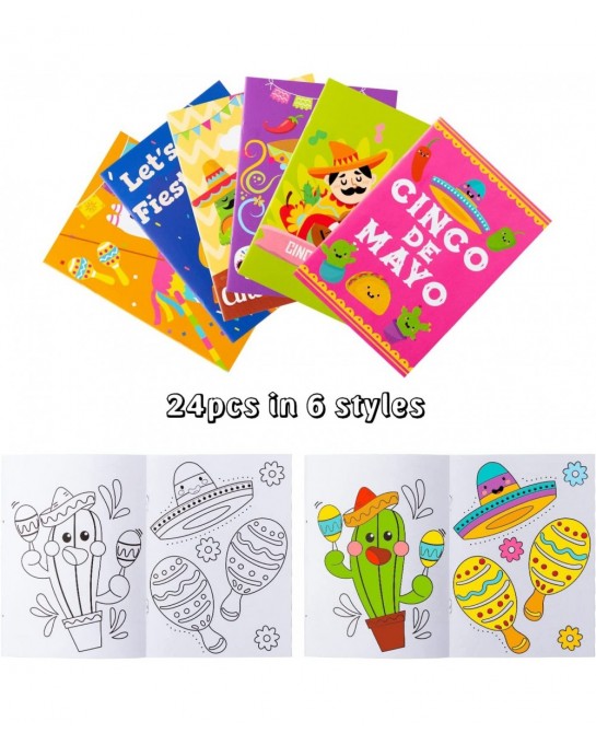 24pcs Mexican Fiesta Coloring Books for Kids Mexico Color Booklet Party Favor Supplies for Cinco De Mayo Party DIY Art Color ...