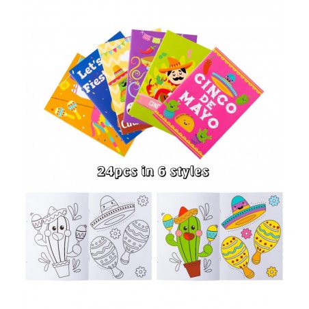 24pcs Mexican Fiesta Coloring Books for Kids Mexico Color Booklet Party Favor Supplies for Cinco De Mayo Party DIY Art Color ...