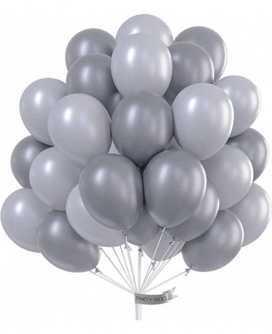 Gray Balloons 60 pcs Grey Latex Balloons of 12 inch Dark Gray Balloons 10 inch Pastel Gray Balloons Light Gray Balloons for G...
