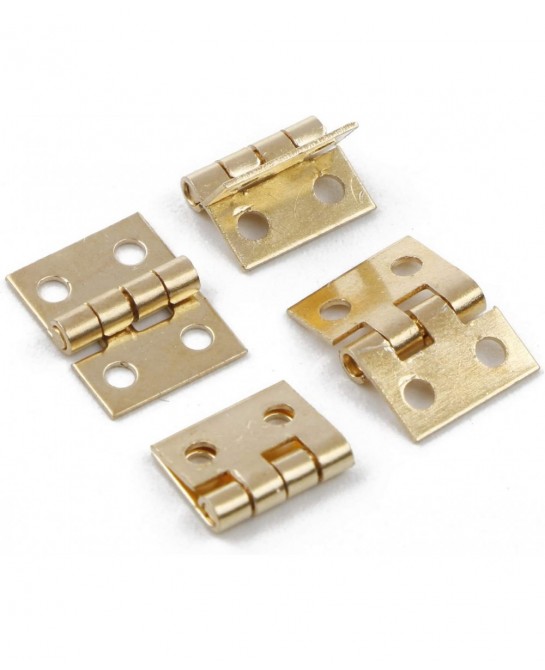 20PCS 108MM Mini Tiny Brass Hinge with Nails Jewelry Chest Gift Wine Music Box Dollhouse $15.97 Dollhouse Accessories