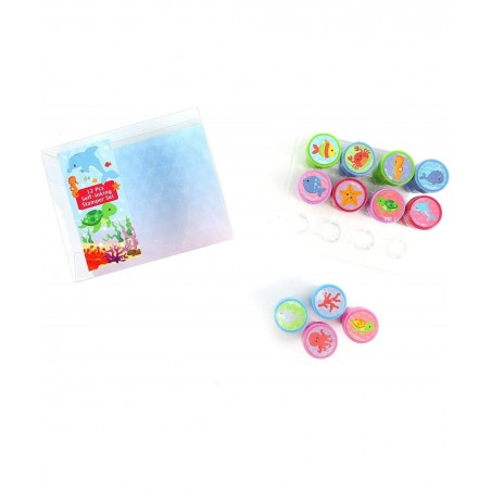 12 Pcs Ocean Life Turtle Stamp Kit for Kids Self Inking Stamps Gift Party Favors $15.74 Kids' Drawing & Writing Boards