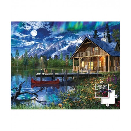 Majestic 1000 Piece Wooden Jigsaw Puzzle Moon Cabin Retreat $27.38 Jigsaw Puzzles