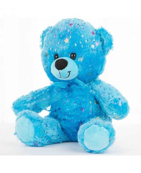 Star Teddy Bear Plush Toy Sparkling Blue Bear Stuffed Animals Soft Plush Teddy Bear for Kids Boys Girls Best Gifts for Birthd...