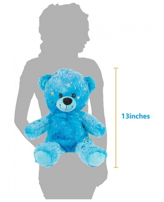 Star Teddy Bear Plush Toy Sparkling Blue Bear Stuffed Animals Soft Plush Teddy Bear for Kids Boys Girls Best Gifts for Birthd...