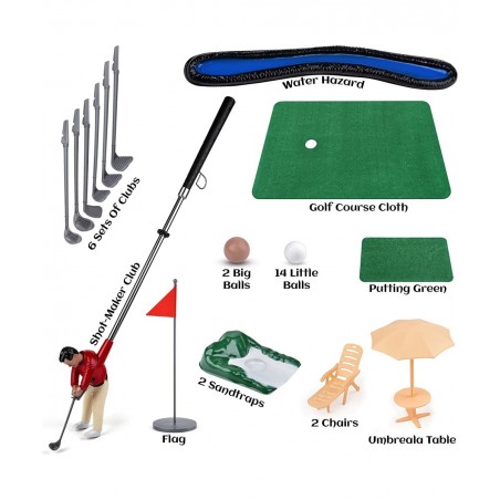 Mini Golfing Man Indoor Golf Kit – Golf Course Backyard Set – Complete Mini Golf for Home – Easy to Set Up and Play – Lightwe...