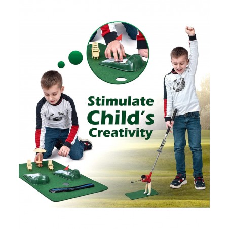 Mini Golfing Man Indoor Golf Kit – Golf Course Backyard Set – Complete Mini Golf for Home – Easy to Set Up and Play – Lightwe...