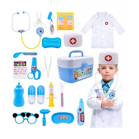 Kids Doctor Kit Pretend Medical Kits Doctor Nurse Dentist Costume Stethoscope Toy Carry Case Educational Creative STEM Birthd...