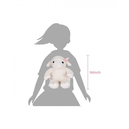 Lamb Stuffed Animal with Pink Bow Cuddly Lamb Plush Toy Lovely Fluffy Sutffed Sheep Great Gift for Kids Girls (16”) $22.38 St...
